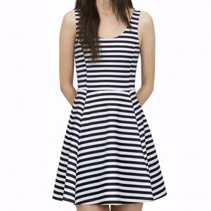 Divided H&M Sleeveless Striped Short Jersey Dress Navy & White Size 6 Like New